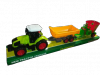 TRAKTOR zielony z 2 przyczepami